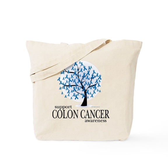 CafePress - Colon Cancer Tree Tote Bag - Unisex Canvas Tote Bag, Beige, 1-Piece