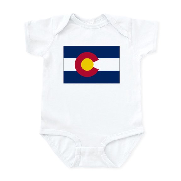 CafePress - Colorado Flag Body Suit - Baby Light Bodysuit, Size Newborn - 24 Months
