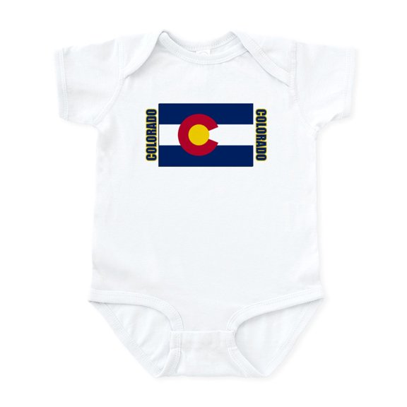 CafePress - Colorado Flag Body Suit - Baby Light Bodysuit, Size Newborn - 24 Months