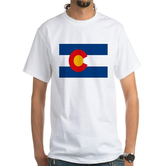 CafePress - Colorado Flag White T-Shirt - Men's Classic T-Shirts