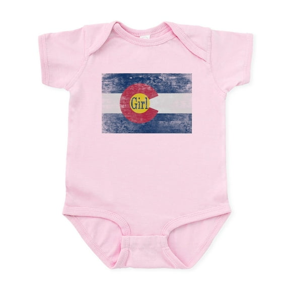 CafePress - Colorado Girl Flag Aged Infant Bodysuit - Baby Light Bodysuit, Size Newborn - 24 Months