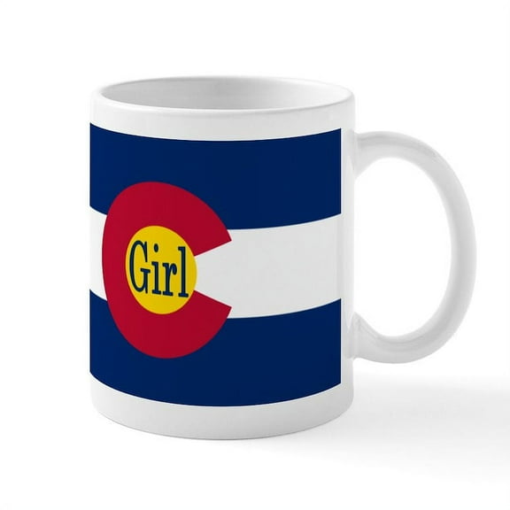 CafePress - Colorado Girl Flag Mugs - 11 oz Ceramic Mug - Novelty Coffee Tea Cup