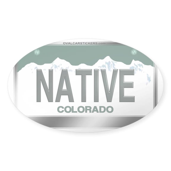 CafePress - Colorado_Licenseplates Native3 - Sticker (Oval)