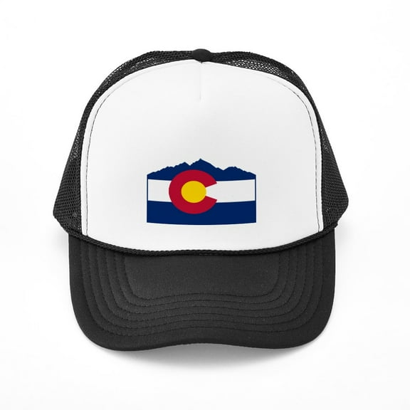 CafePress - Colorado Mountain Flag - Adjustable Unisex Printed Trucker Hat with Mesh Back