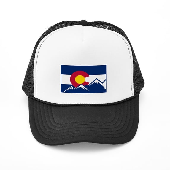 CafePress - Colorado Mountain Flag - Adjustable Unisex Printed Trucker Hat with Mesh Back