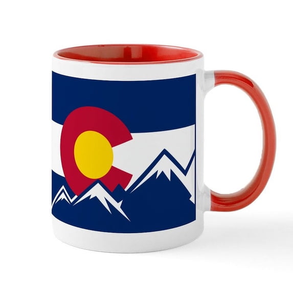 CafePress - Colorado Mountain Flag Mugs - 11 oz Ceramic Mug - Novelty Coffee Tea Cup