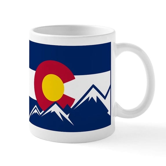 CafePress - Colorado Mountain Flag Mugs - 11 oz Ceramic Mug - Novelty Coffee Tea Cup