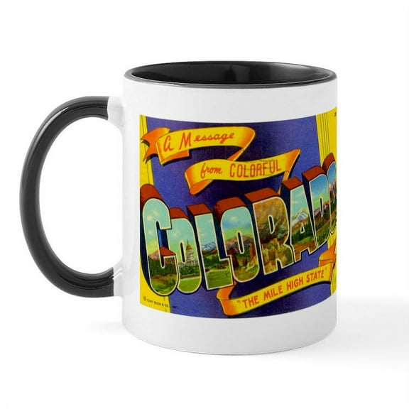 CafePress - Colorado Postcard Mug - 11 oz Ceramic Mug - Novelty Coffee Tea Cup