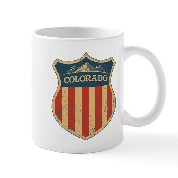 CafePress - Colorado Shield Mug - 11 oz Ceramic Mug - Novelty Coffee Tea Cup
