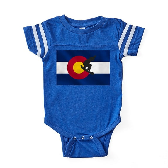 CafePress - Colorado Snowboard Flag - Cute Infant Baby Football Bodysuit