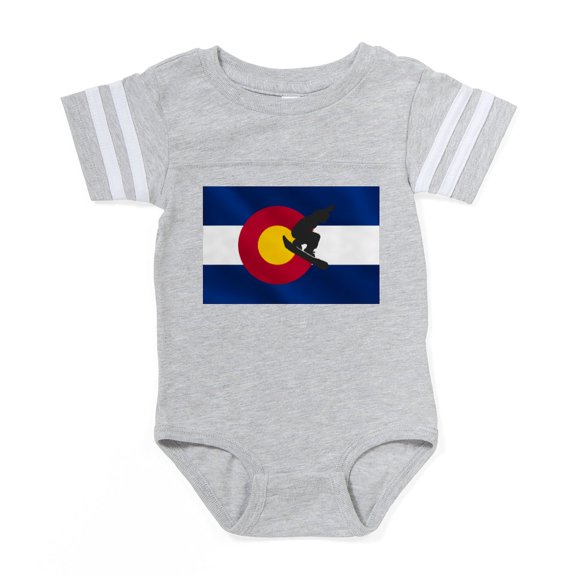 CafePress - Colorado Snowboard Flag - Cute Infant Baby Football Bodysuit