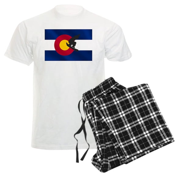 CafePress - Colorado Snowboarding Men's Light Pajamas - Men's Light Loose Fit Cotton Pajama Set