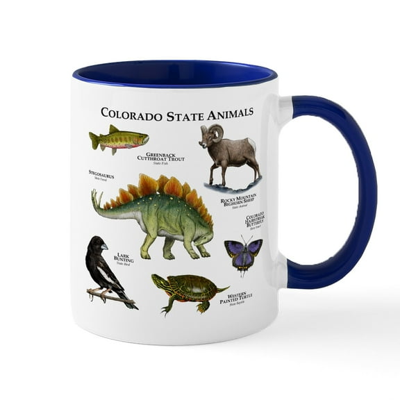 CafePress - Colorado State Animals Mug - 11 oz Ceramic Mug - Novelty Coffee Tea Cup