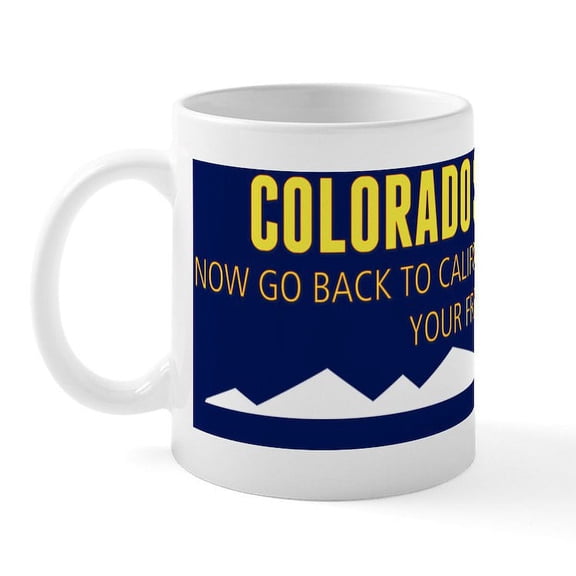 CafePress - Colorado Sucks! Bumper Sticker Mug - 11 oz Ceramic Mug - Novelty Coffee Tea Cup