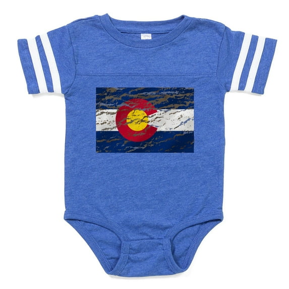 CafePress - Colorado Vintage Flag - Cute Infant Baby Football Bodysuit