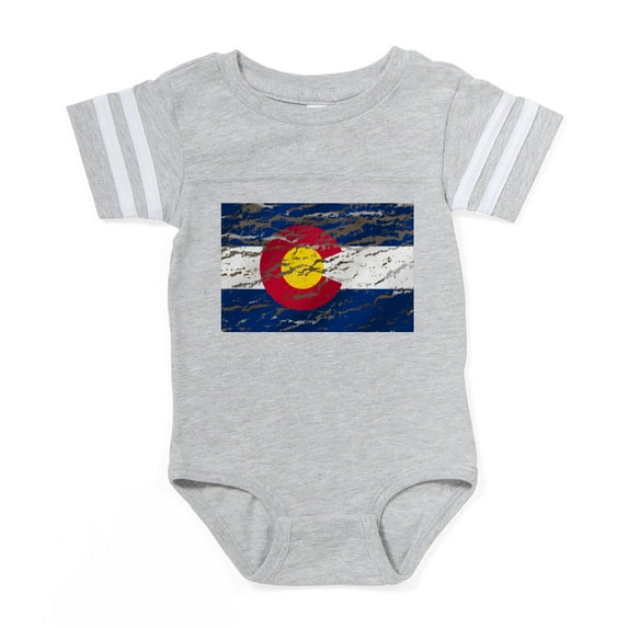 CafePress - Colorado Vintage Flag - Cute Infant Baby Football Bodysuit