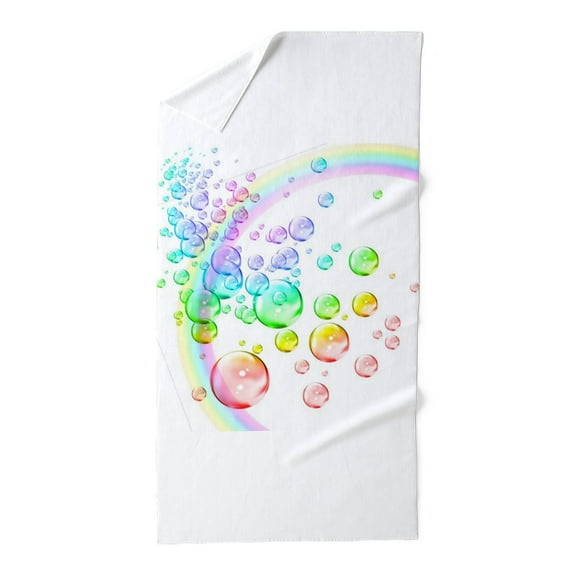 CafePress - Colored Bubbles With Rainbow2 - Large Beach Towel, Soft 30"x60" Towel with Unique Design