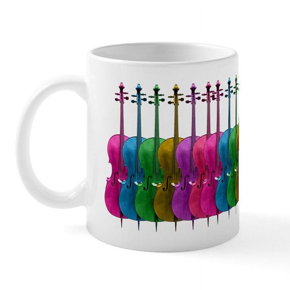 CafePress - Colorful Cello Mug - 11 oz Ceramic Mug - Novelty Coffee Tea Cup