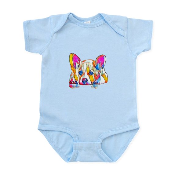 CafePress - Colorful Corgi Puppy Body Suit - Baby Light Bodysuit, Size Newborn - 24 Months