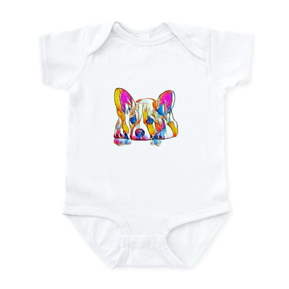CafePress - Colorful Corgi Puppy Body Suit - Baby Light Bodysuit, Size Newborn - 24 Months