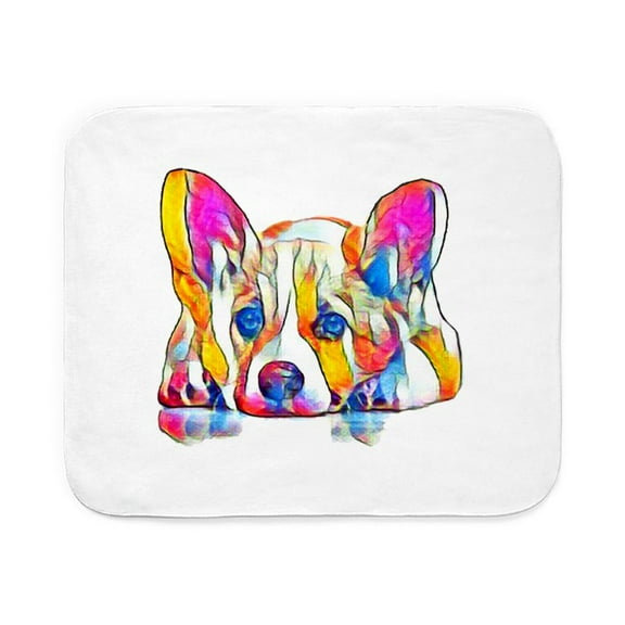 CafePress - Colorful Corgi Puppy - Sherpa Fleece Throw Blanket 60" x 50"