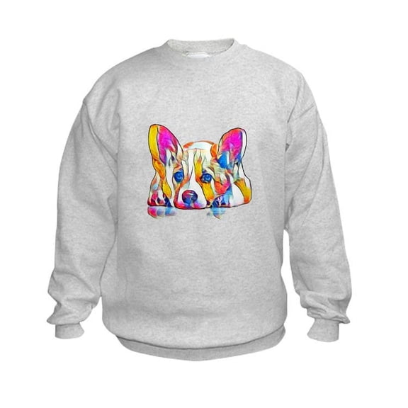CafePress - Colorful Corgi Puppy Sweatshirt - Kids Sweatshirt, Youth Crew Neck Sweatshirt