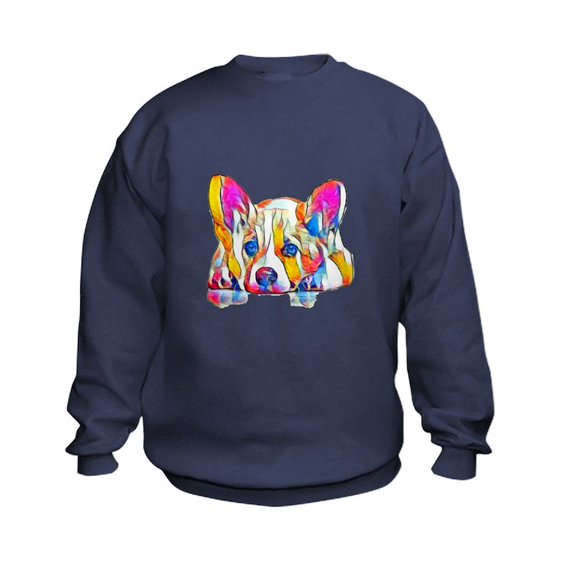 CafePress - Colorful Corgi Puppy Sweatshirt - Kids Sweatshirt, Youth Crew Neck Sweatshirt
