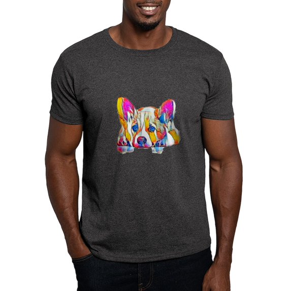 CafePress - Colorful Corgi Puppy T Shirt - Men's Classic Graphic Cotton T-Shirt
