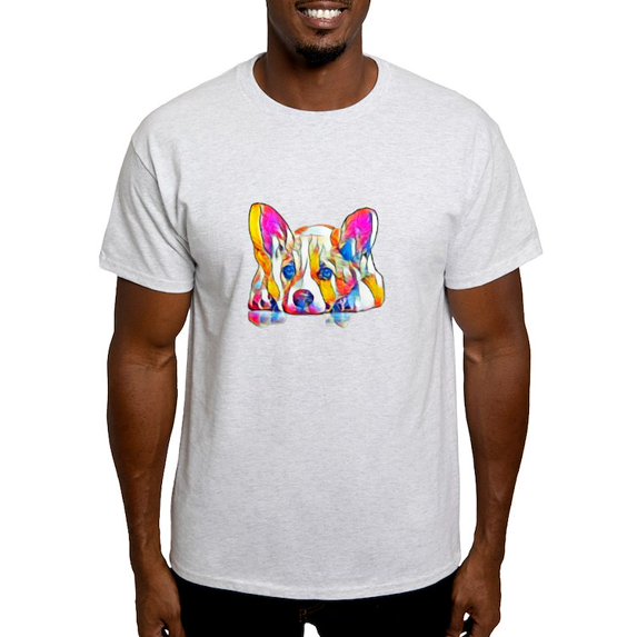 CafePress - Colorful Corgi Puppy T Shirt - Men's Classic Graphic T-Shirt