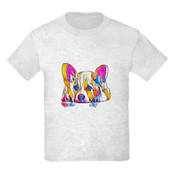 CafePress - Colorful Corgi Puppy T Shirt - Light Classic Kids Graphic, Short Sleeve T-Shirt, Sizes XS-XL