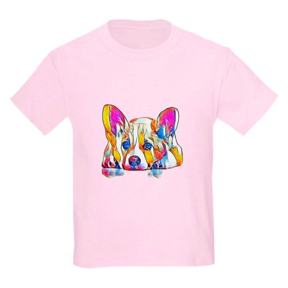CafePress - Colorful Corgi Puppy T Shirt - Light Classic Kids Graphic, Short Sleeve T-Shirt, Sizes XS-XL