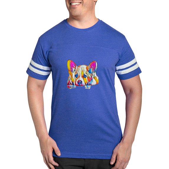 CafePress - Colorful Corgi Puppy T Shirt - Mens Football Shirt