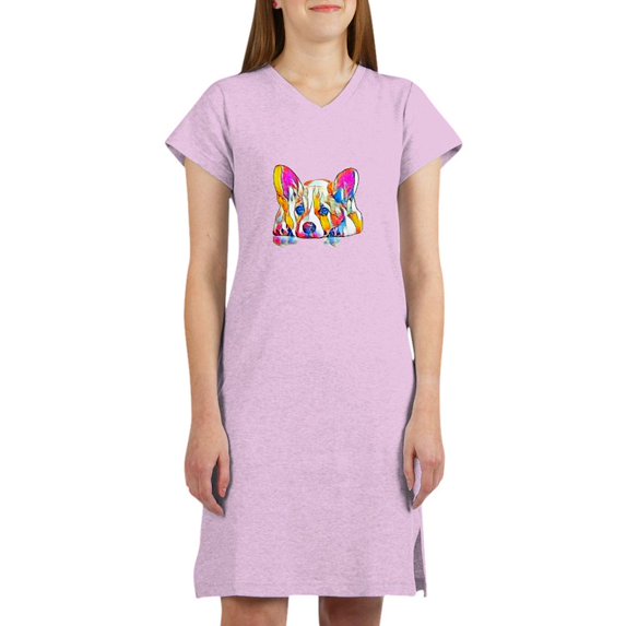CafePress - Colorful Corgi Puppy T Shirt - Women's Nightshirt