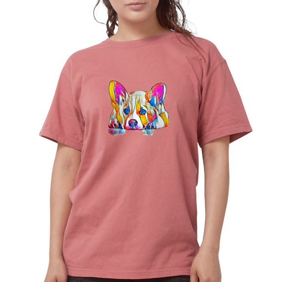 CafePress - Colorful Corgi Puppy T Shirt - Womens Comfort Colors® Shirt