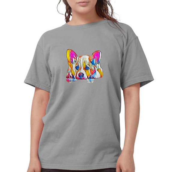 CafePress - Colorful Corgi Puppy T Shirt - Womens Comfort Colors® Shirt