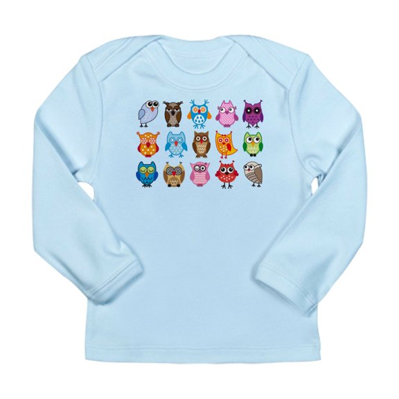 CafePress - Colorful Cute Owls Long Sleeve Infant T Shirt - Long Sleeve Infant T-Shirt