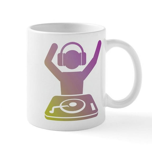CafePress - Colorful DJ Mug - 11 oz Ceramic Mug - Novelty Coffee Tea Cup