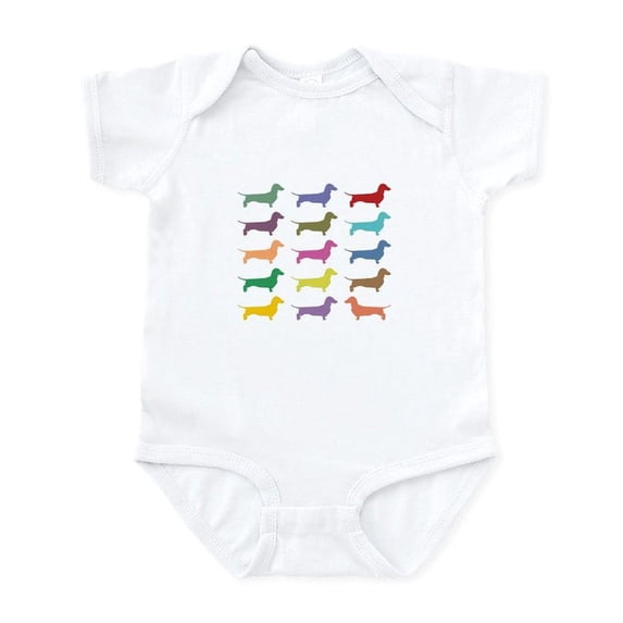 CafePress - Colorful Dachshunds Body Suit - Baby Light Bodysuit, Size Newborn - 24 Months