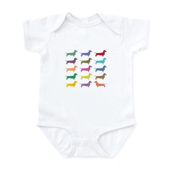 CafePress - Colorful Dachshunds Body Suit - Baby Light Bodysuit, Size Newborn - 24 Months