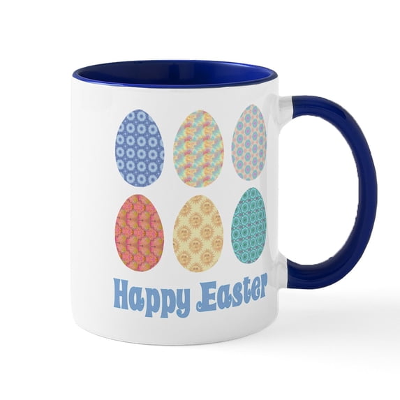 CafePress - Colorful Easter Eggs - 11 oz Ceramic Mug - Novelty Coffee Tea Cup