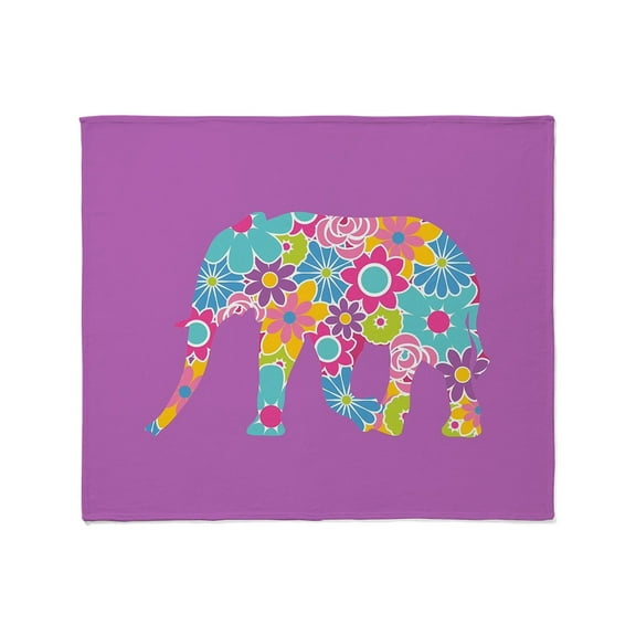 CafePress - Colorful Elephant Throw Blanket - Soft Fleece Throw Blanket, 50"x60" for All Ages