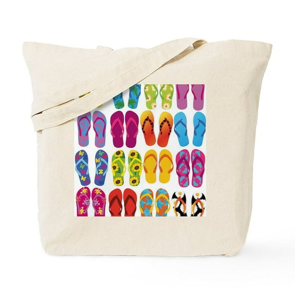 CafePress - Colorful Flip Flops Vector Set Tote Bag - Unisex Canvas Tote Bag, Beige, 1-Piece