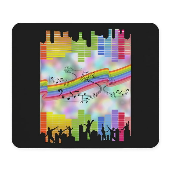 CafePress - Colorful Musical Theme Mousepad - Non-slip Rubber Mousepad, Gaming Mouse Pad