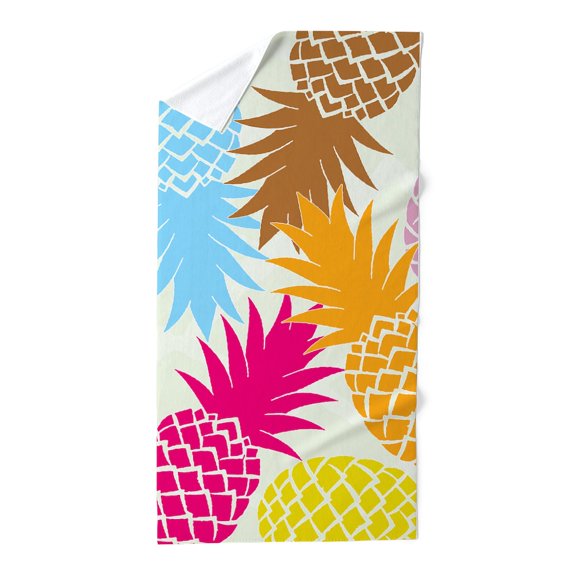 CafePress - Colorful Pineapples Patterns - Large Beach Towel, Soft 30"x60" Towel with Unique Design