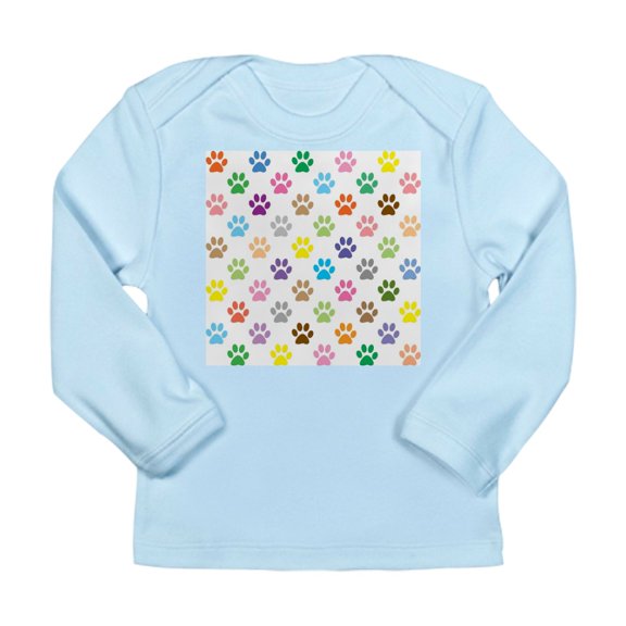 CafePress - Colorful Puppy Paw Print Patte Long Sleeve T Shirt - Long Sleeve Infant T-Shirt