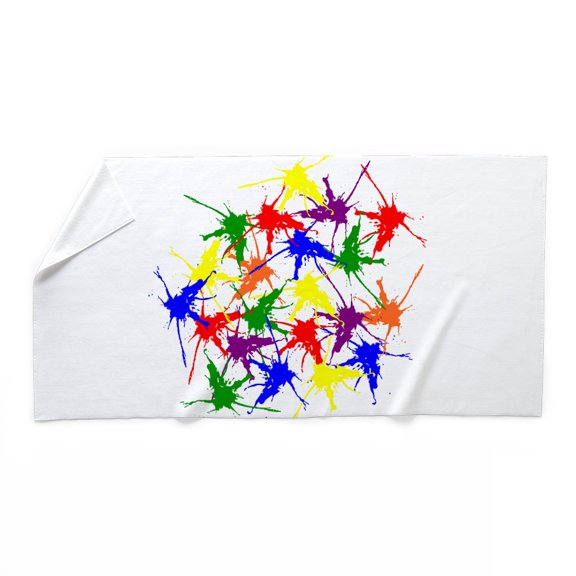 CafePress - Colorful Splatters - Large Beach Towel, Soft 30"x60" Towel with Unique Design