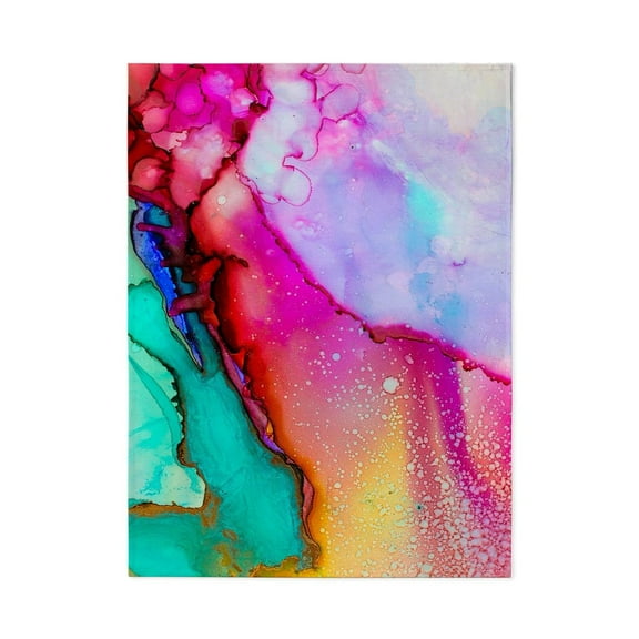 CafePress - Colorful Watercolor Paint Art Colors Painting Abst - Large Plush Fleece Throw Blanket, 80" L x 60" W