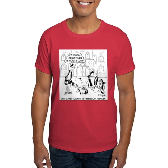 CafePress - Columbus As A Rebellious Teenager Dark T Shirt - Men's Classic Graphic Cotton T-Shirt