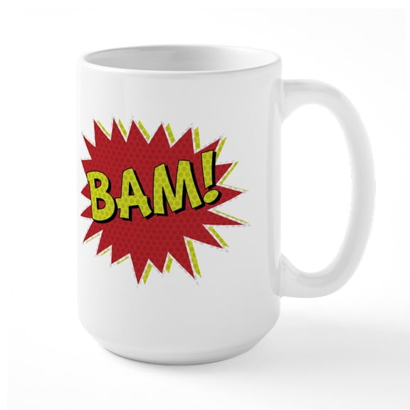 CafePress - Comic Book BAM! Large Mug - 15 oz Ceramic Large White Novelty Mug