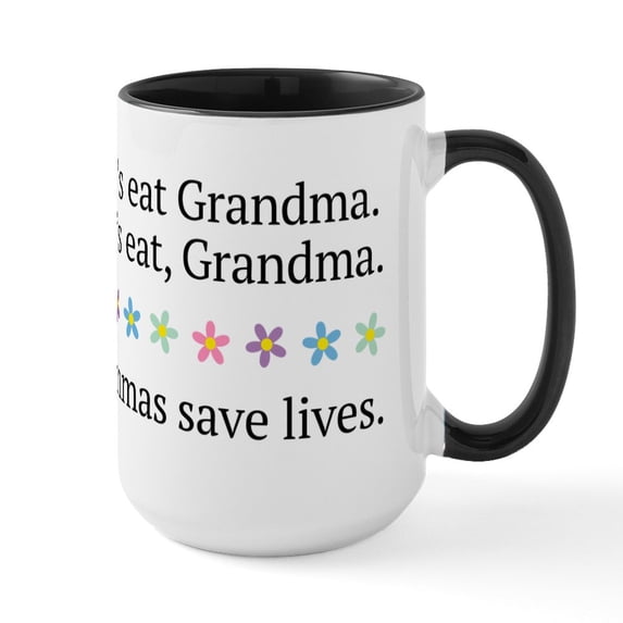 CafePress - Commas Save Lives 15 Oz Ceramic Mug - 15 oz Ceramic Large White Novelty Mug